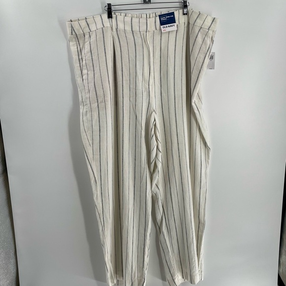 NWT Old Navy Taylor Wide Leg Linen Blend Pockets Extra High Rise Trousers Pants - Picture 2 of 13